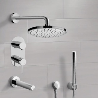 Tub and Shower Faucet Tub and Shower Faucet Set with Handheld and Rain Shower Head Remer TSH60